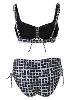 Moorea Beach Bikini donna sfoderato senza ferretto e slip con coulisse laterali - nero