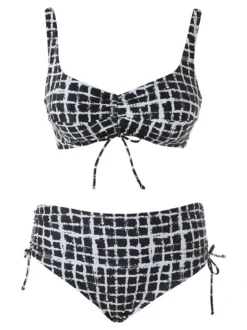 Moorea Beach Bikini donna sfoderato senza ferretto e slip con coulisse laterali - nero