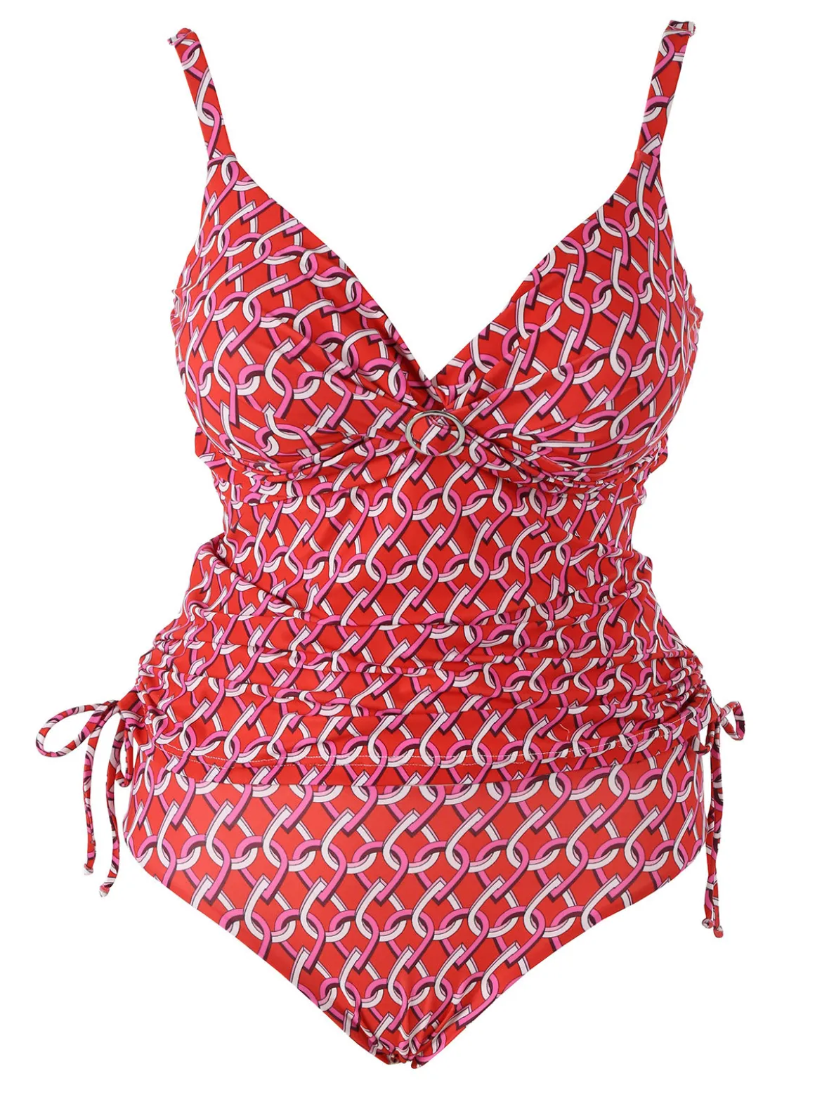 Moorea Beach Tankini donna con coppe imbottite senza ferretto e slip - rosso