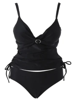 Moorea Beach Tankini donna con coppe imbottite senza ferretto e slip - nero