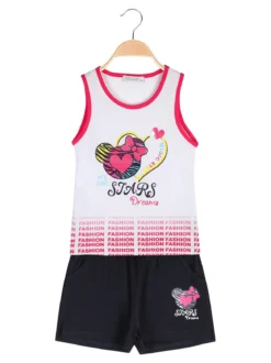 Mouset Completo corto da bambina con canotta e shorts