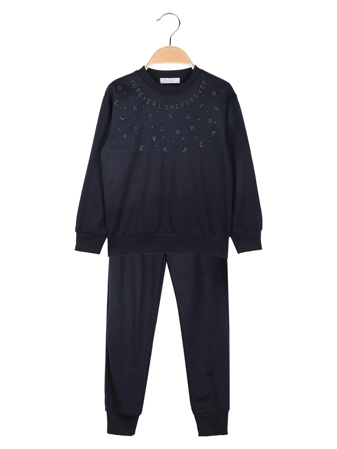 Mouset Completo tuta da bambina 2 pezzi felpa e pantaloni - blu scuro