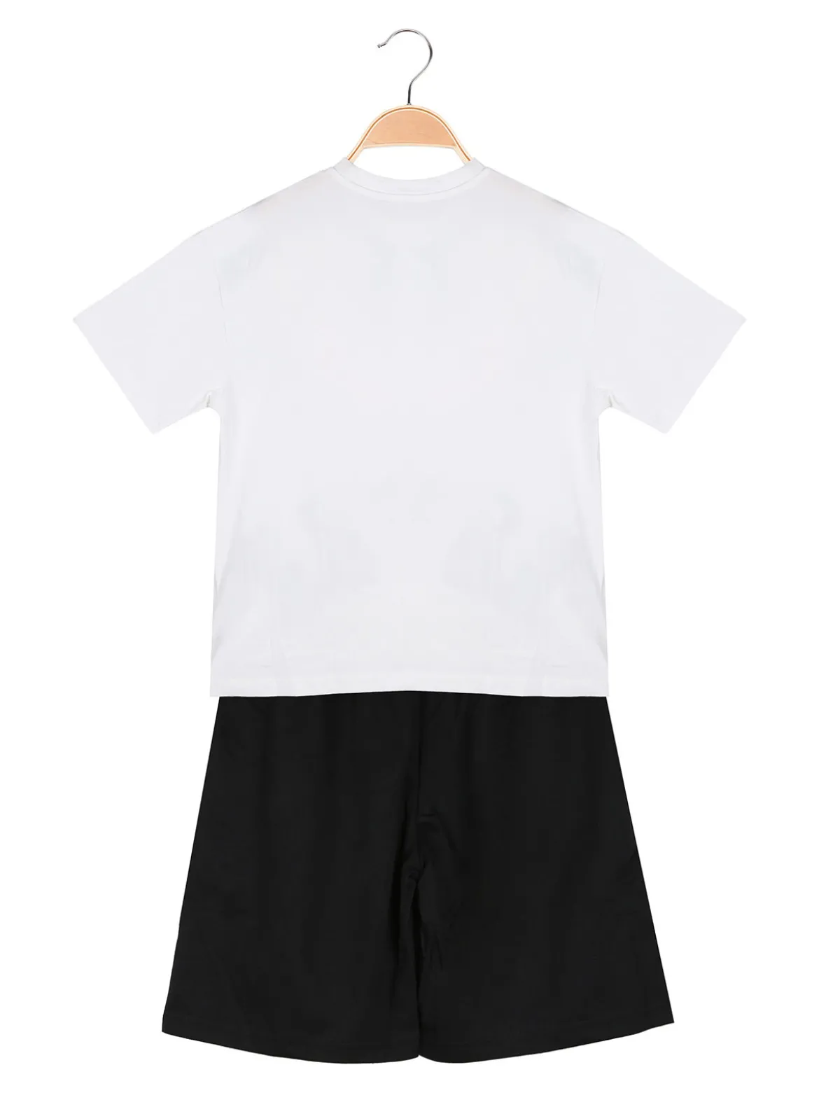 Mr Jek Completo corto da bambino in cotone con t-shirt e bermuda - bianco