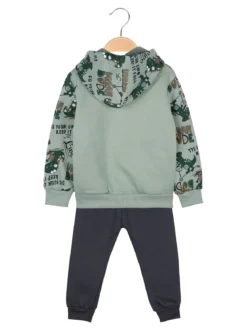Mr Jek Completo 3 pezzi da neonato con cappuccio e zip - acqua marina