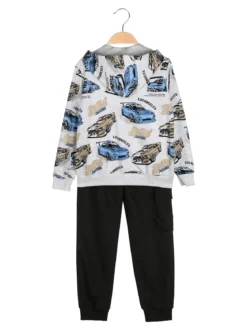 Mr Jek Completo tuta 3 pezzi da bambino con cappuccio e zip - grigio chiaro