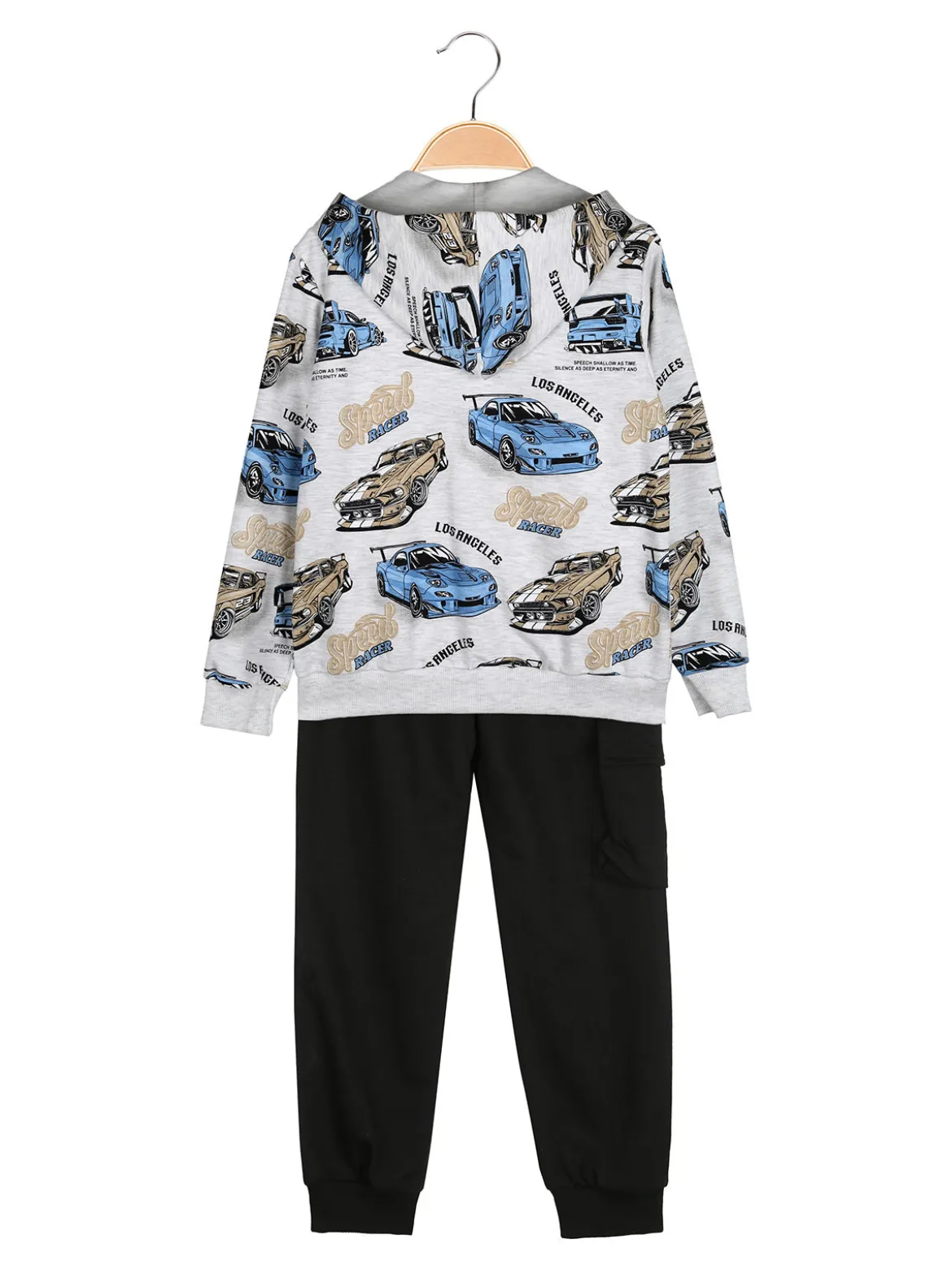 Mr Jek Completo tuta 3 pezzi da bambino con cappuccio e zip - grigio chiaro