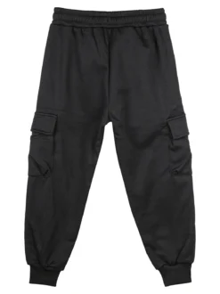 Mr Jek Pantaloni cargo da bambino con coulisse e catena decorativa - nero