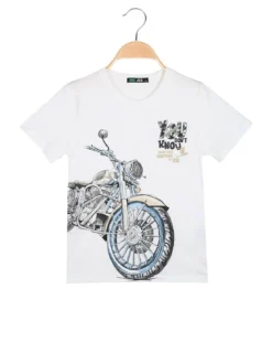 Mr Jek T-shirt da bambino in cotone con stampa - bianco