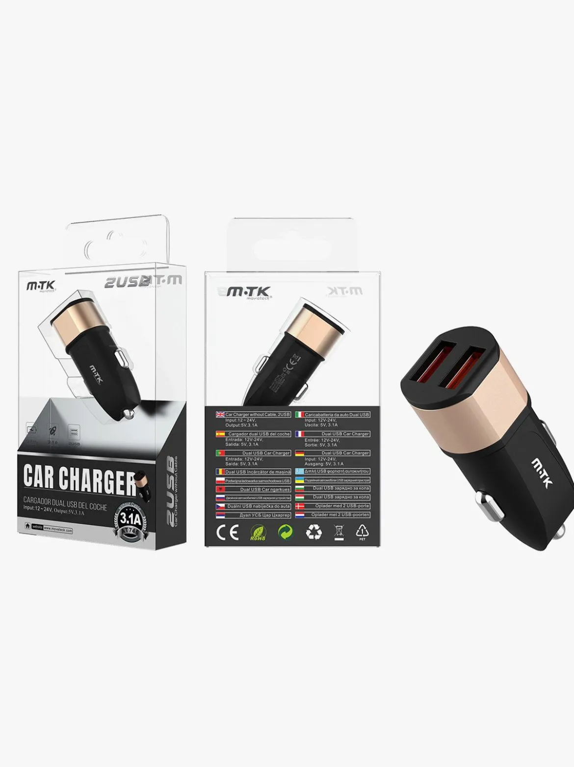 M.Tk Caricatore auto dual usb