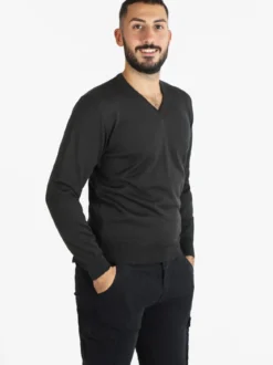 Mv Pullover da uomo misto lana con scollo a V