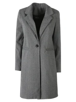 My Station Cappotto donna spigato in simil lana - grigio