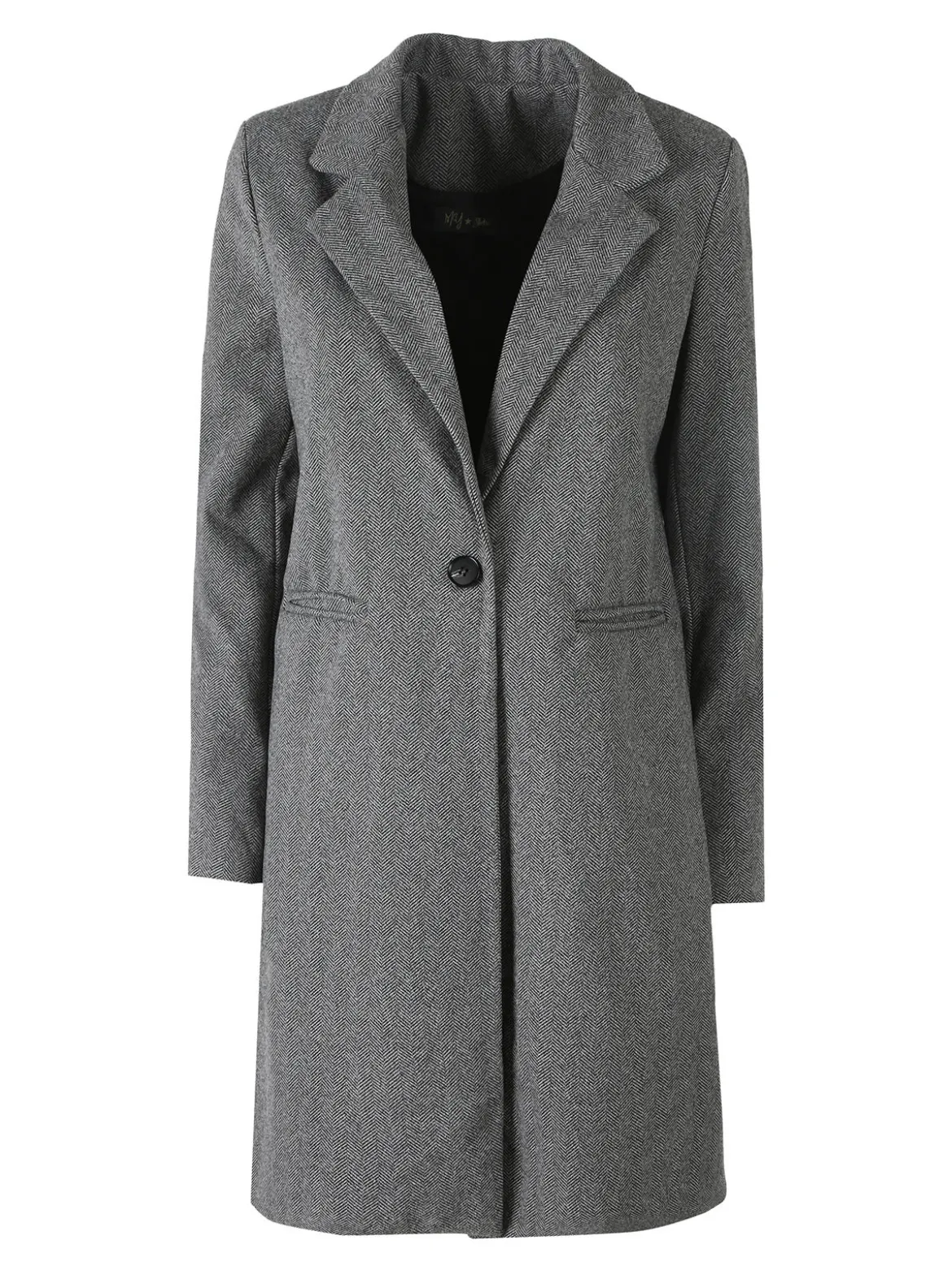 My Station Cappotto donna spigato in simil lana - grigio