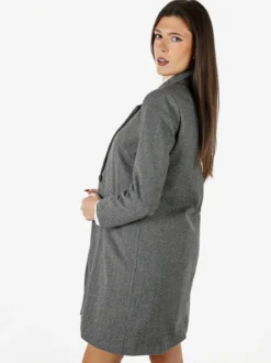 My Station Cappotto donna spigato in simil lana - grigio