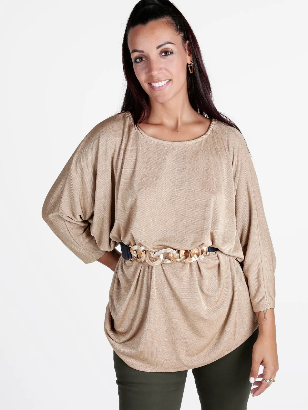 My Style Blusa donna con maniche corte a pipistrello