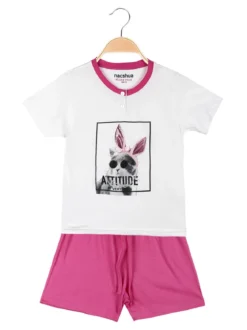 Nacshua Pigiama corto da bambina in cotone