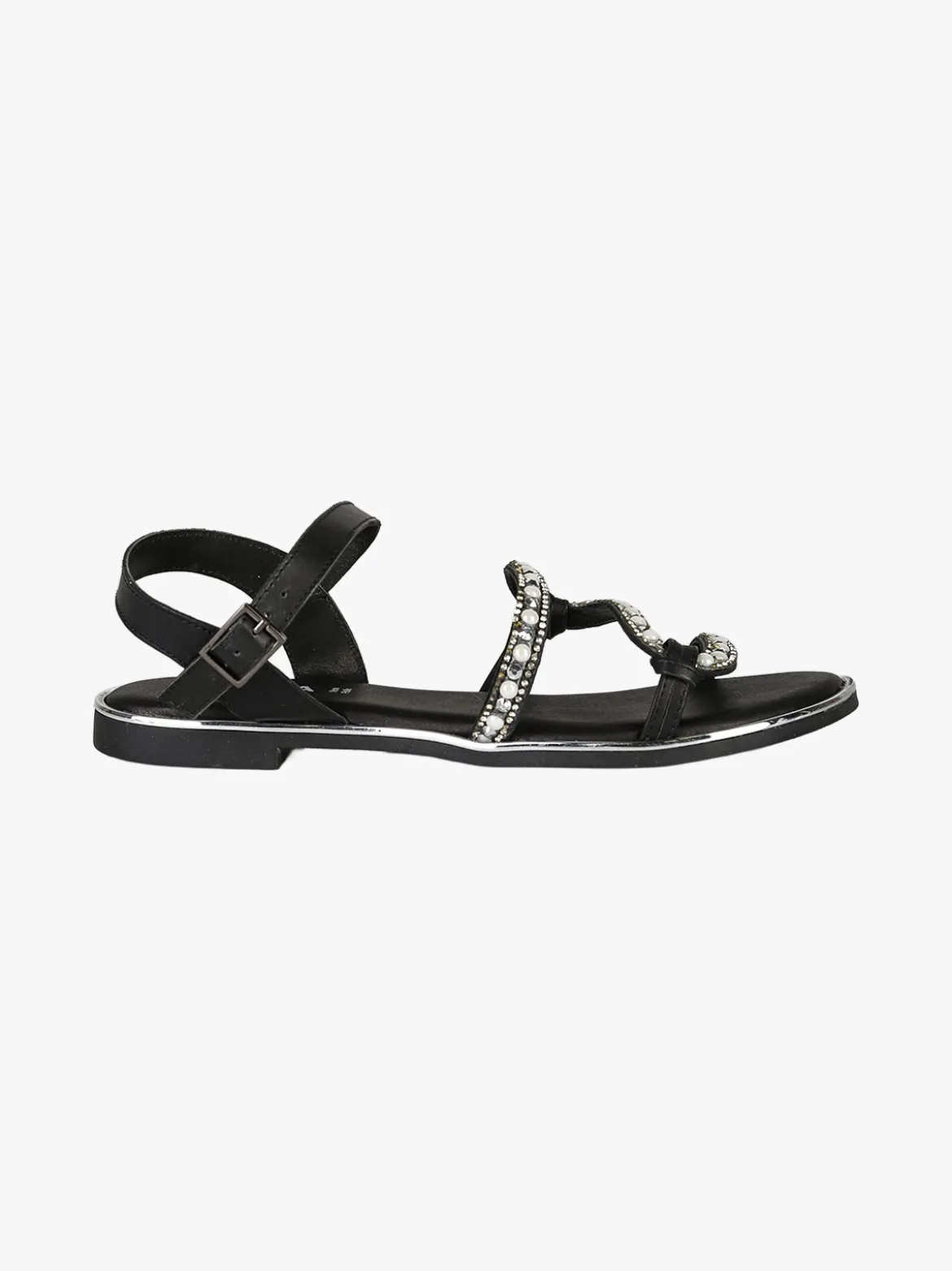 Nakoa Sandali bassi in pelle da donna con perline e strass