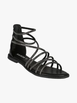 Nakoa Sandali gioiello in pelle da donna con tallone chiuso e zip