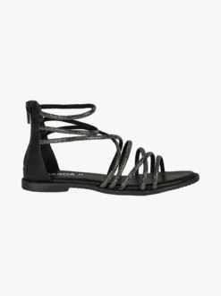 Nakoa Sandali gioiello in pelle da donna con tallone chiuso e zip