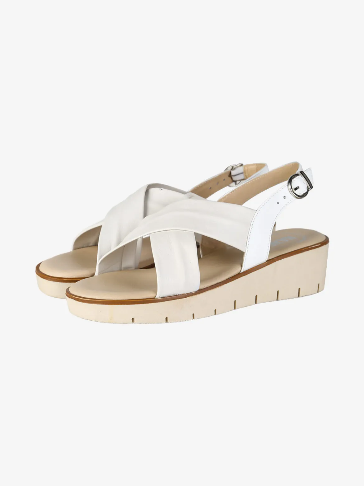 Nakoa Sandali in pelle da donna con fasce intrecciate