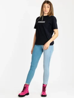 Napapijri S BOX W SS T-shirt donna manica corta con scritta