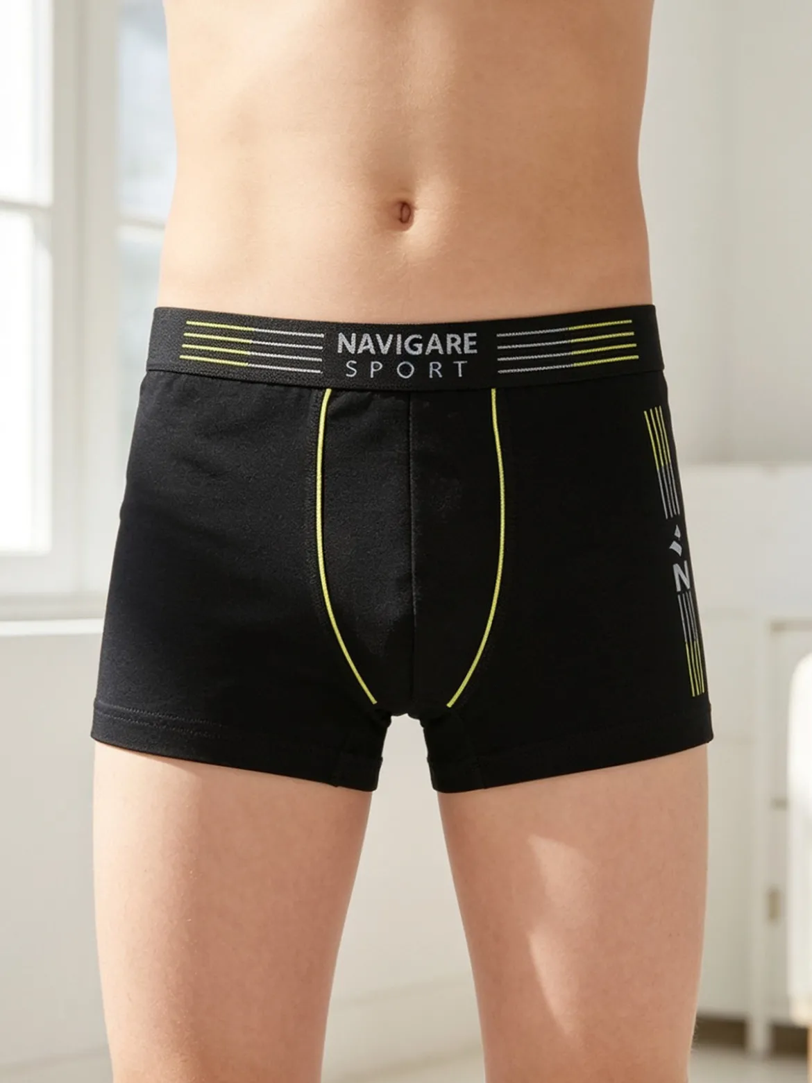 Navigare Boxer da ragazzo in cotone - nero