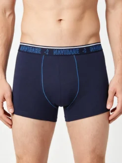 Navigare Boxer da uomo in cotone - blu scuro