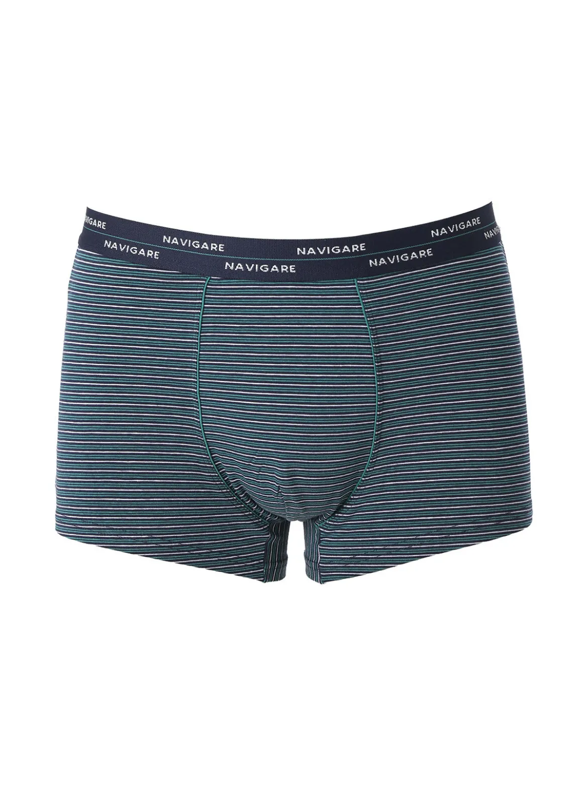 Navigare Boxer da uomo in cotone con stampa a righe sottili - blu scuro