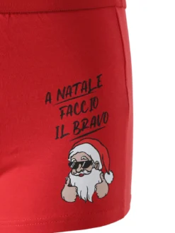 Navigare Boxer natalizio da uomo in cotone - rosso