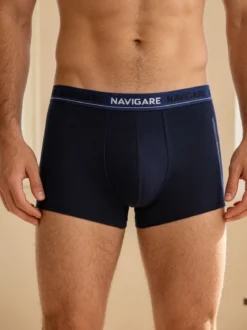 Navigare Boxer uomo in cotone jersey - blu