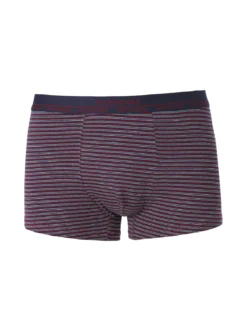 Navigare Boxer uomo rigato in cotone - blu scuro