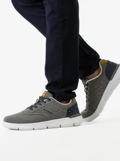Navigare Sneakers da uomo stringate in tessuto jeans - grigio