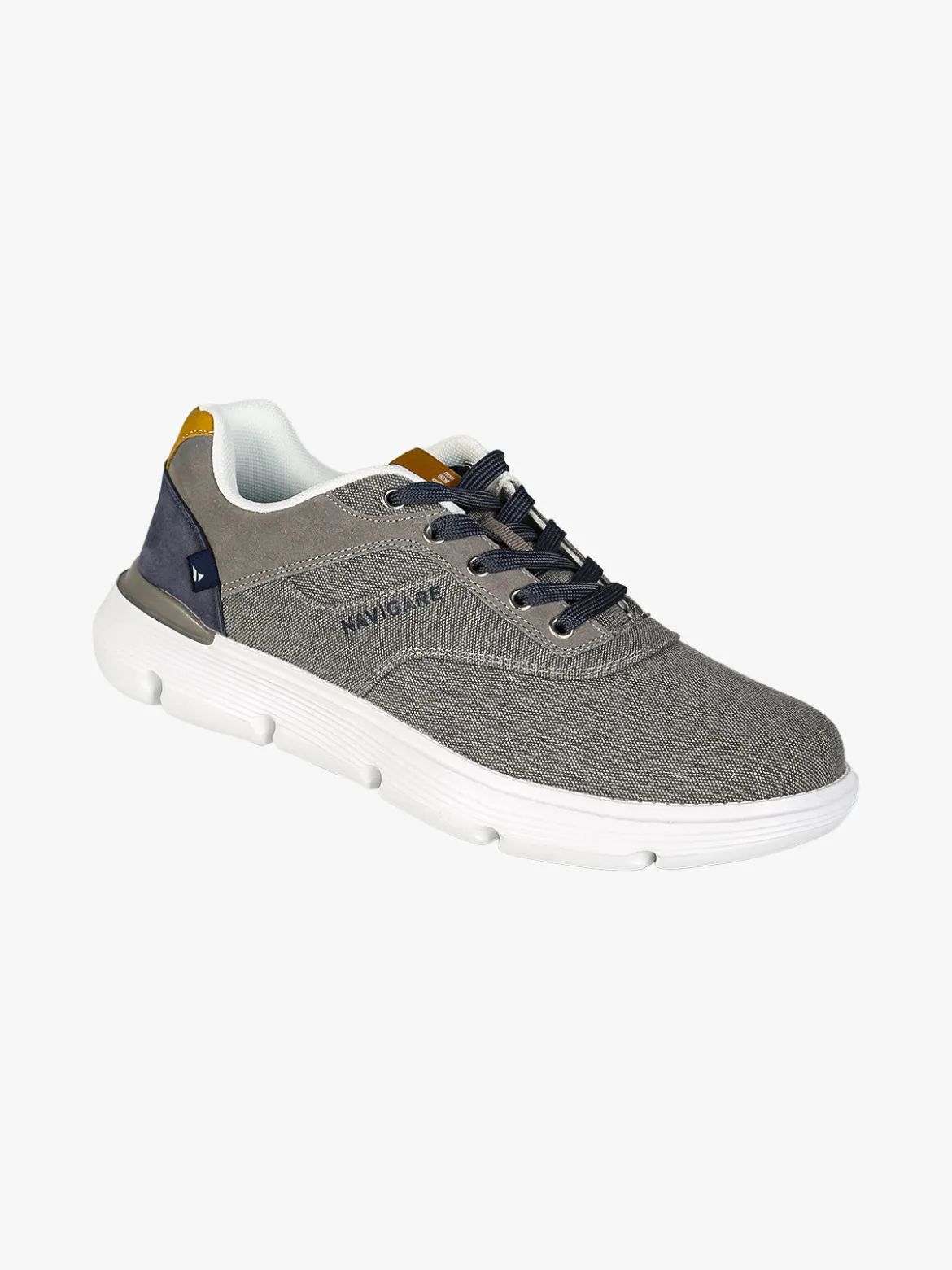 Navigare Sneakers da uomo stringate in tessuto jeans - grigio