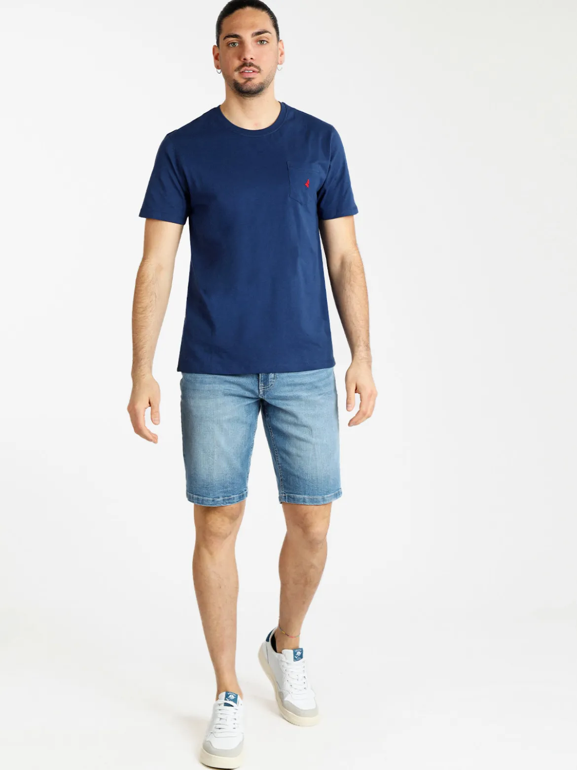 Navigare T-shirt uomo manica corta con taschino