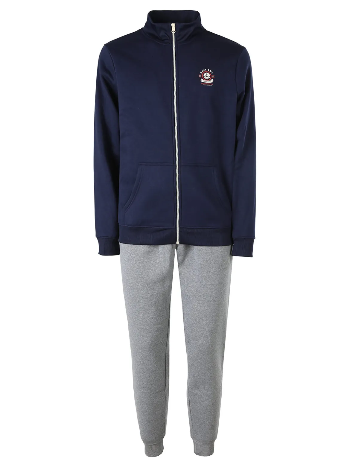 Navy Sail Completo tuta da uomo felpata con zip intera - blu scuro