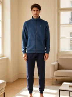 Navy Sail Completo tuta da uomo felpata 2 pezzi con zip intera - avion