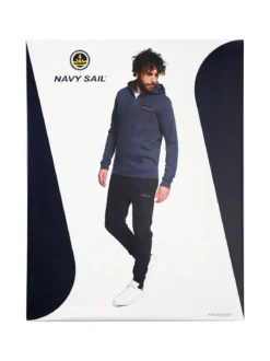 Navy Sail Completo tuta da uomo full zip con cappuccio - avion