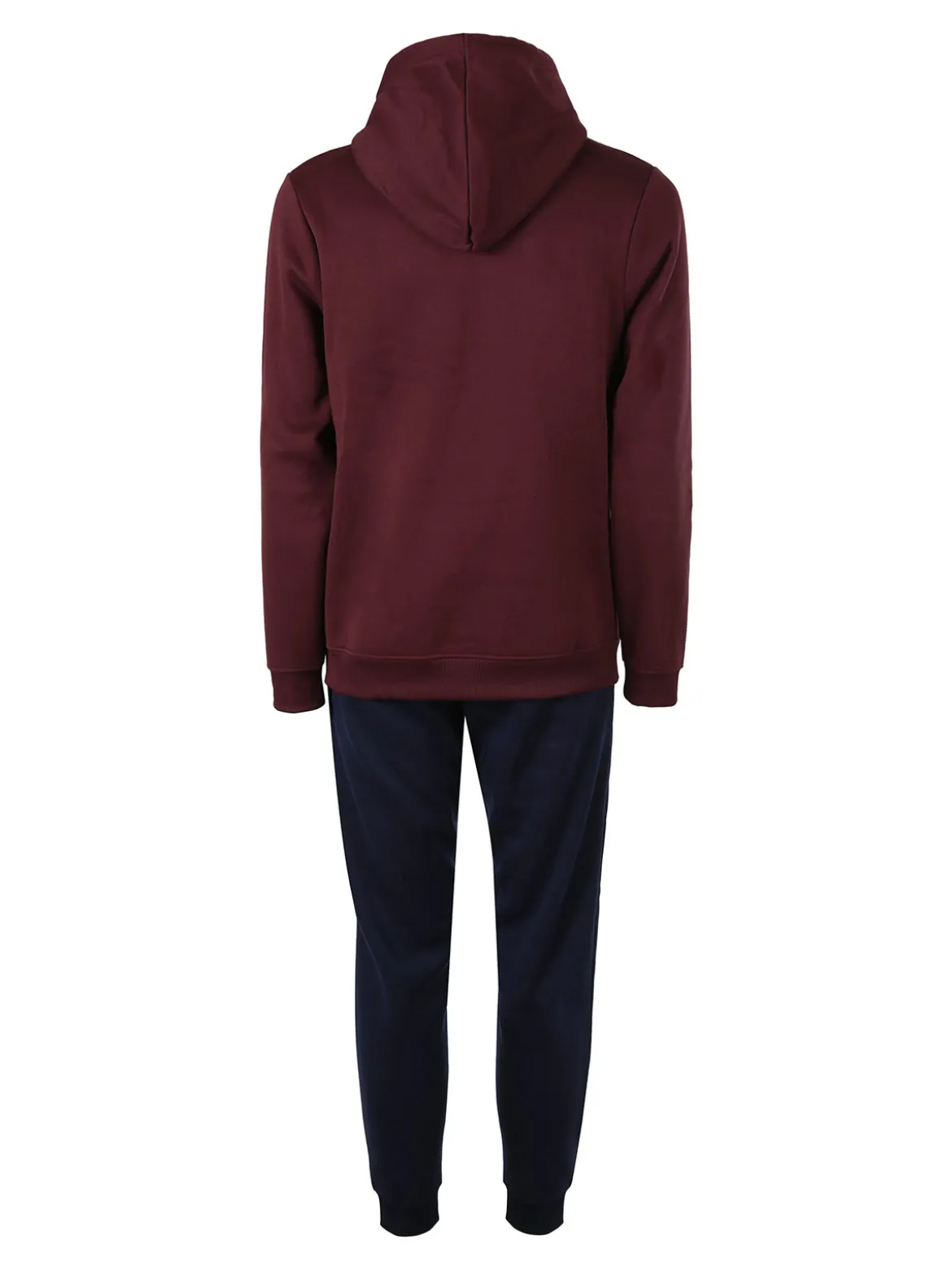 Navy Sail Completo tuta felpata da uomo con cappuccio - bordeaux