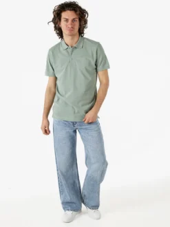 Navy Sail Polo da uomo in cotone a maniche corte - pistacchio