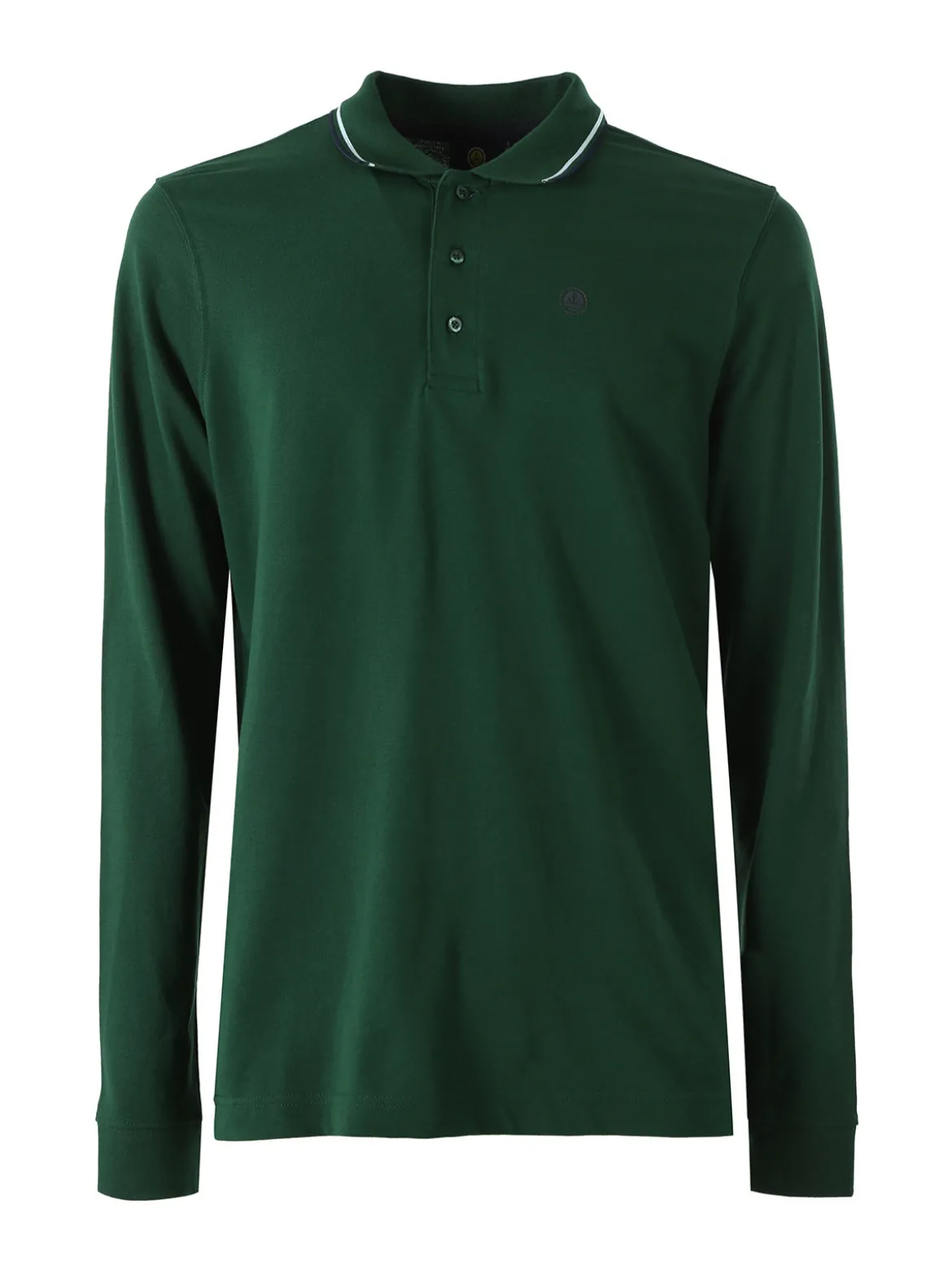 Navy Sail Polo da uomo in cotone a maniche lunghe - verde