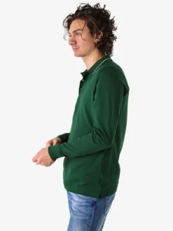 Navy Sail Polo da uomo in cotone a maniche lunghe - verde