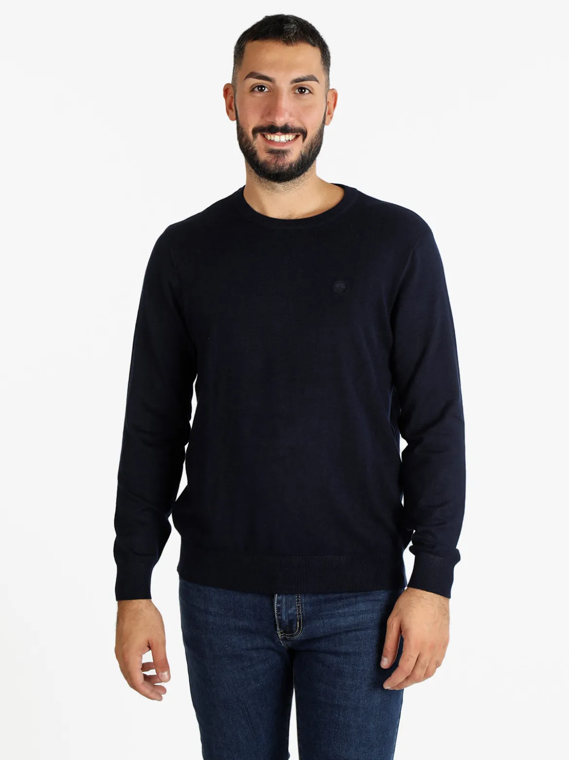 Navy Sail Pullover uomo scollo tondo