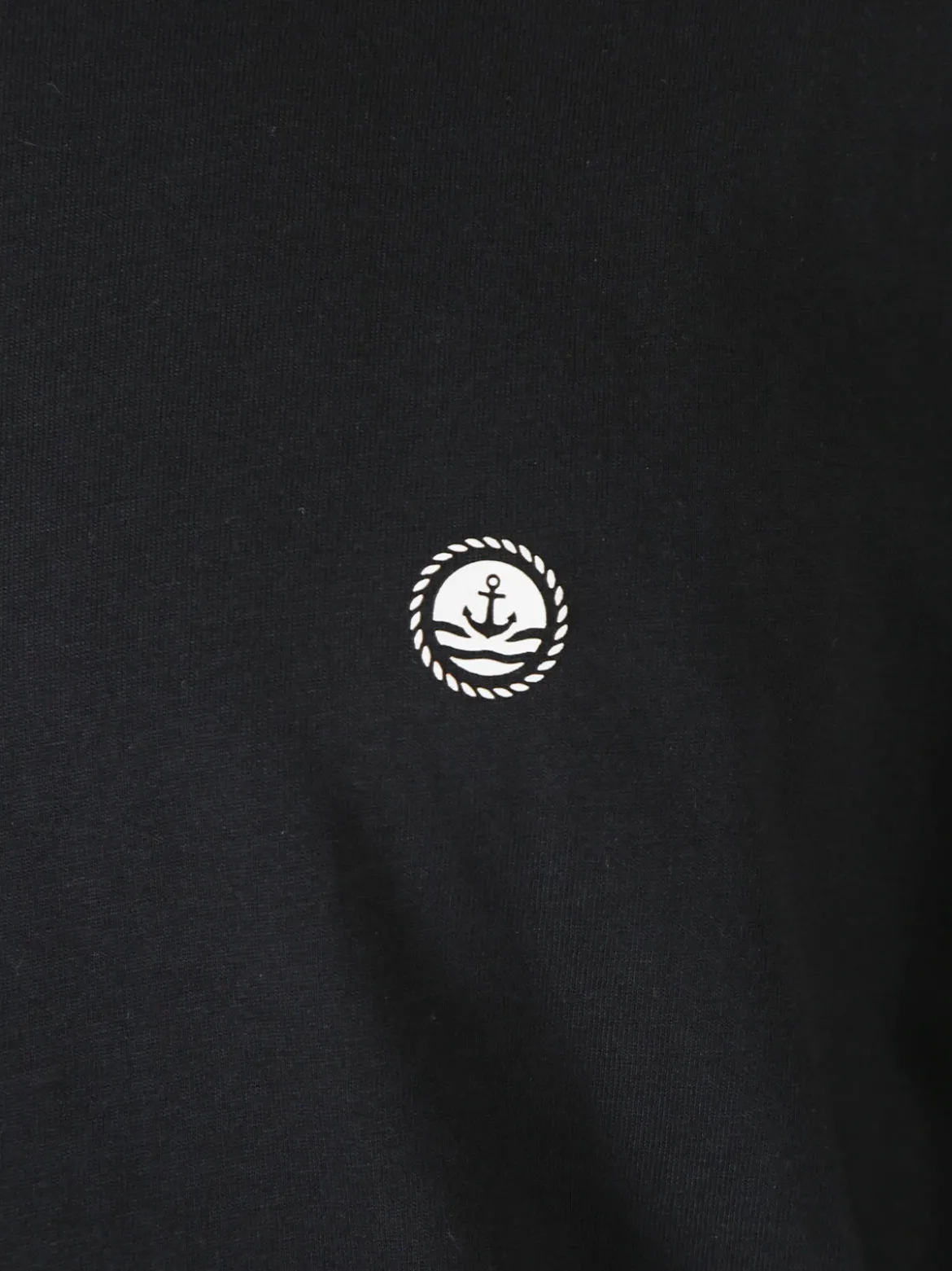 Navy Sail T-shirt da uomo a maniche lunghe in cotone - nero