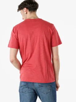 Navy Sail T-shirt da uomo in cotone con logo - corallo
