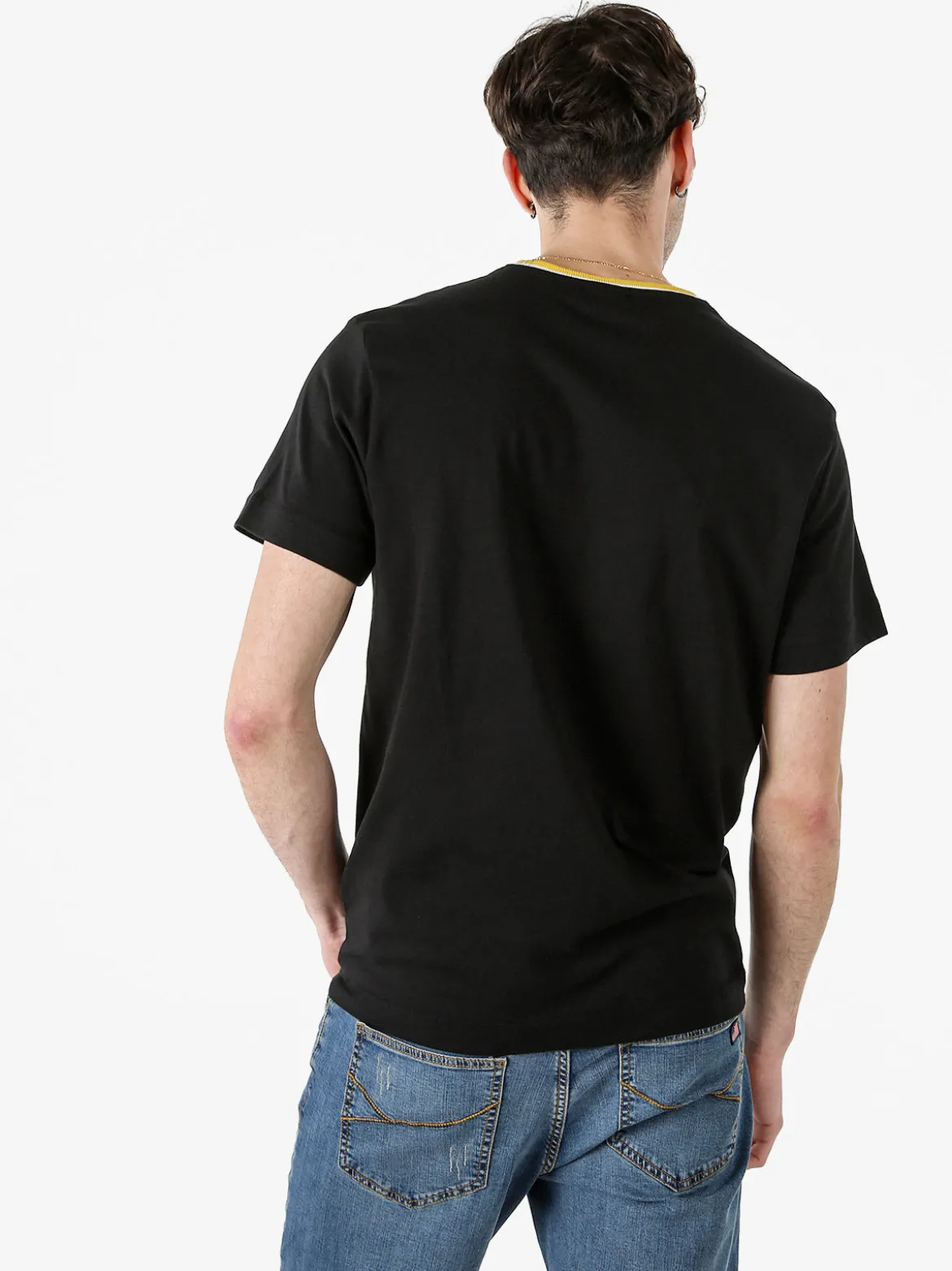 Navy Sail T-shirt da uomo in cotone con logo - nero