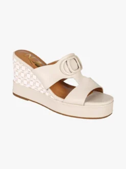 Nazareno Gabrielli Ciabatte donna con zeppa - beige