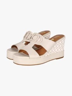 Nazareno Gabrielli Ciabatte donna con zeppa - beige