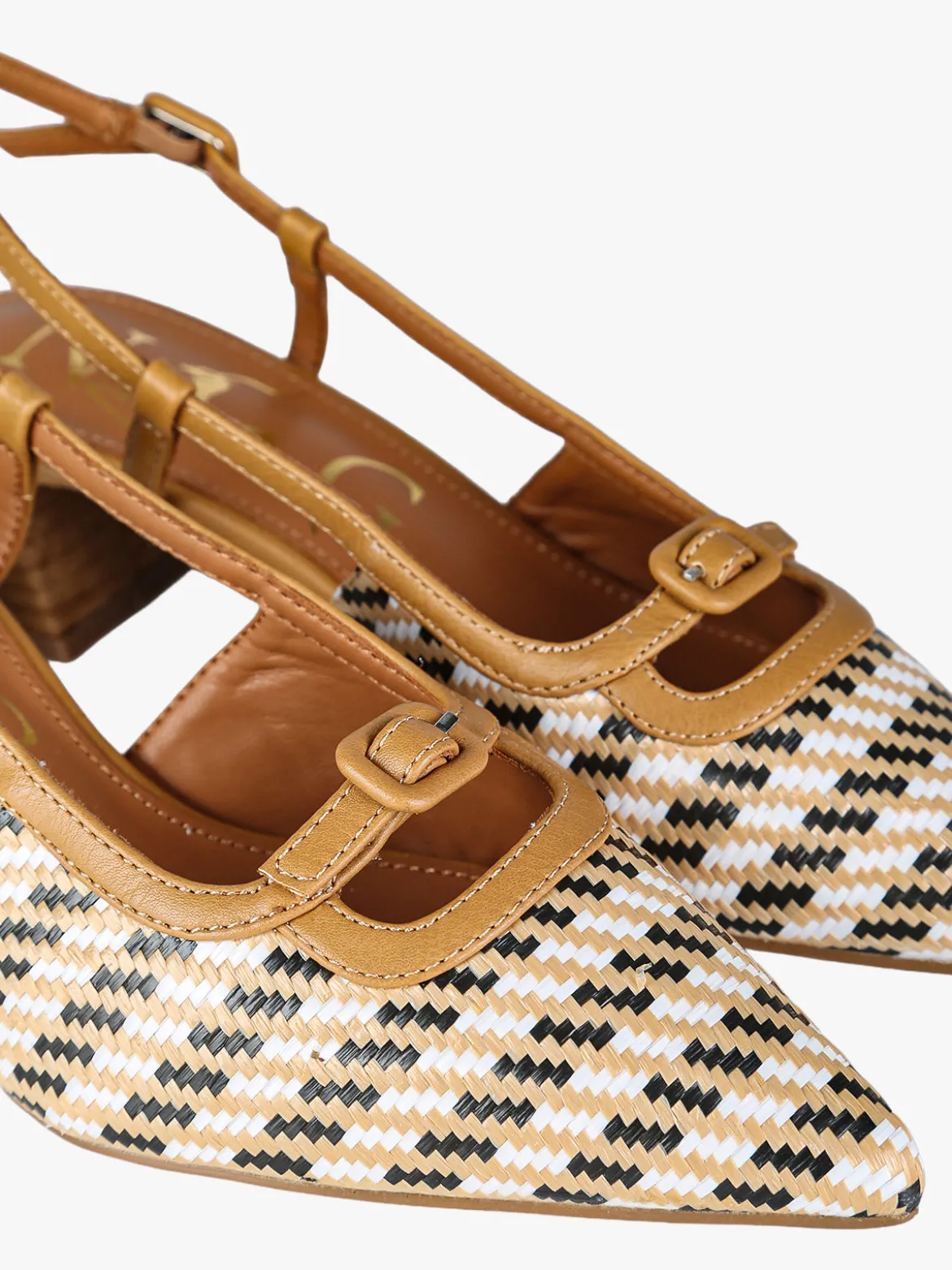 Nazareno Gabrielli Slingback donna aperte dietro con cinturino alla caviglia - cammello