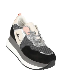 Nazareno Gabrielli Sneakers donna bicolor con strass