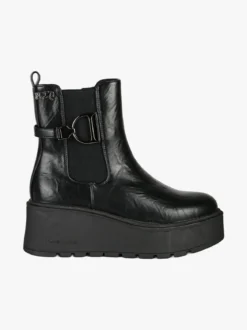 Nazareno Gabrielli Stivaletti donna con zeppa platform e zip - nero
