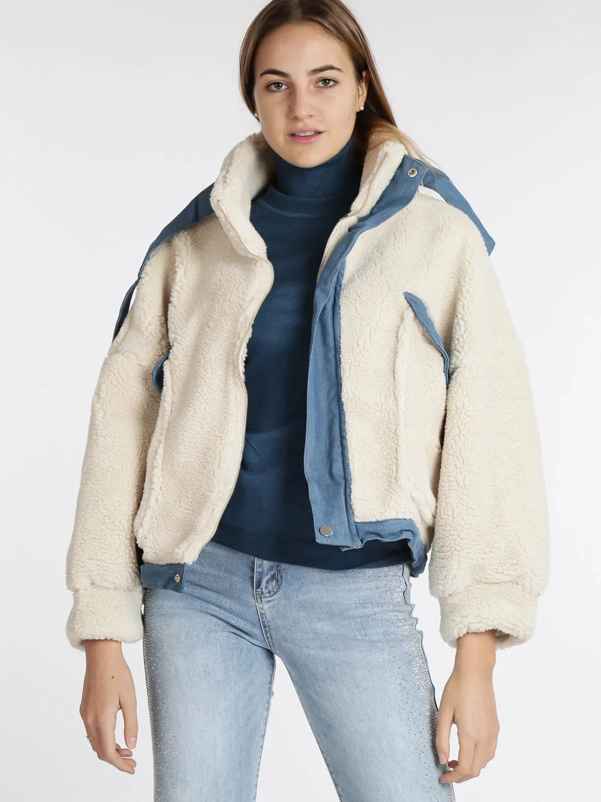 New Collection Giacca corta teddy oversize